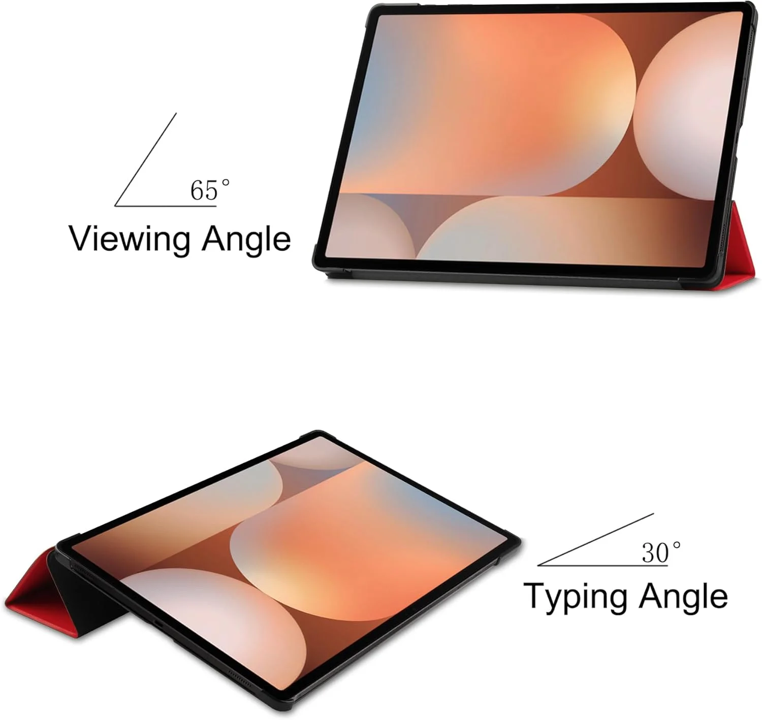 کیف تبلت RanTuo برای Samsung Galaxy Tab S10 Ultra، چرم PU، سبک و نازک، ضد آب، ضد گرد و غبار، قاب محافظ ضد افتادن برای Samsung Galaxy Tab S10 Ultra. (قرمز)