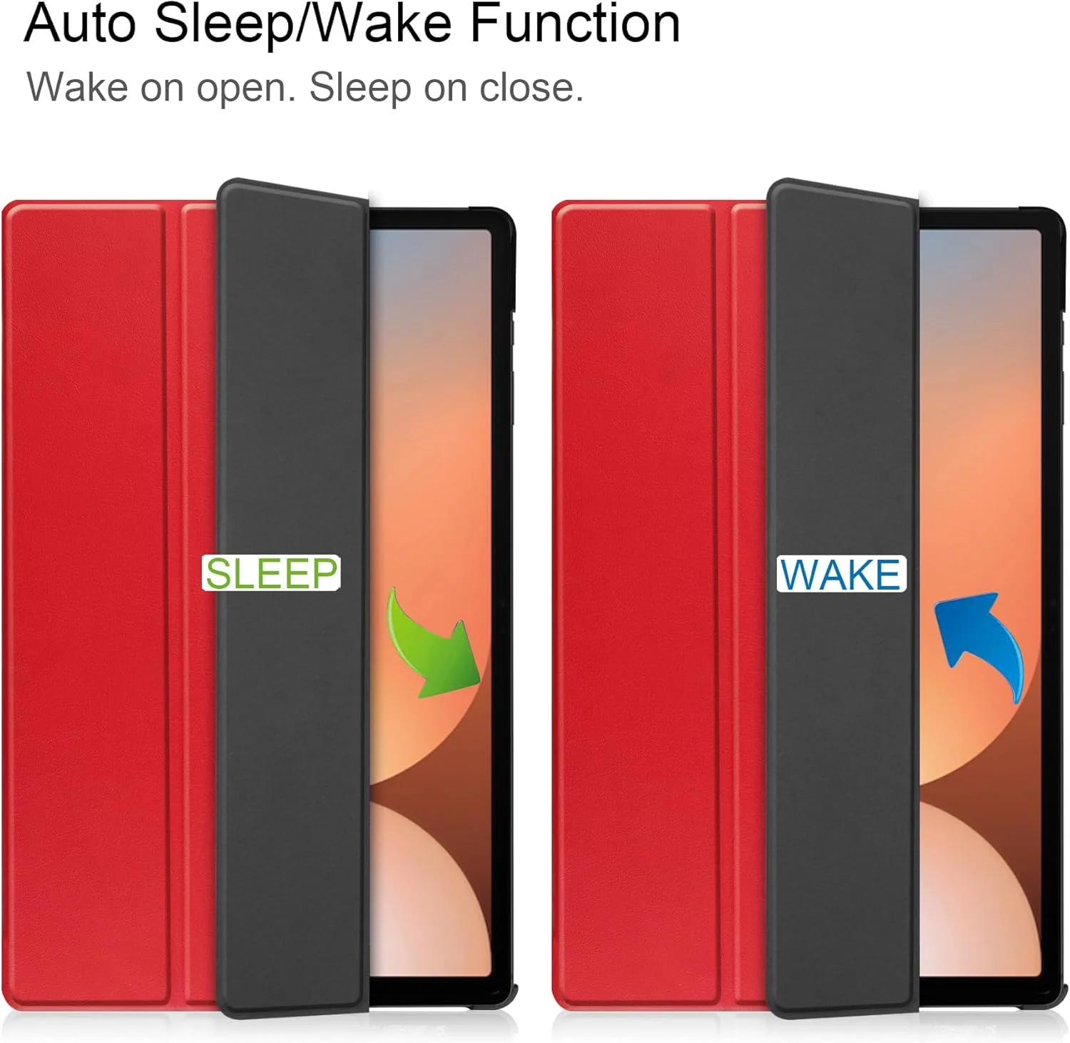 کیف تبلت RanTuo برای Samsung Galaxy Tab S10 Ultra، چرم PU، سبک و نازک، ضد آب، ضد گرد و غبار، قاب محافظ ضد افتادن برای Samsung Galaxy Tab S10 Ultra. (قرمز)
