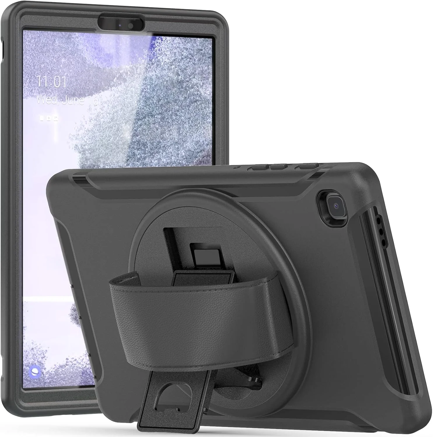 کیف تبلت زومون برای Samsung Galaxy Tab A7 Lite 8.7 اینچی (SM-T220 / SM-T225)، کاور محافظ مقاوم در برابر ضربه هیبریدی، پایه چرخان 360 درجه، بند دستی