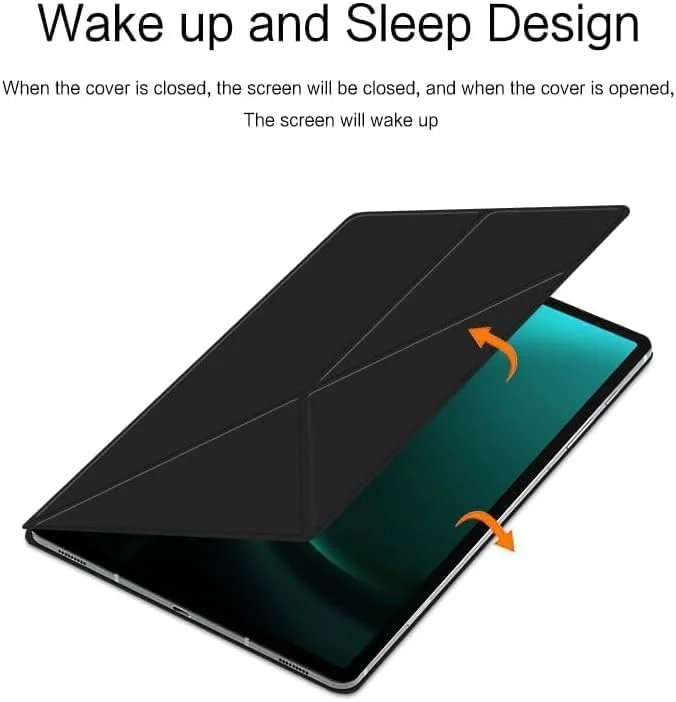 کاور تبلت گرواتری سازگار با سامسونگ گلکسی تب S9 Ultra 14.6 اینچ، کاور چرمی تاشو مغناطیسی، دارای جای قلم مغناطیسی، حالت خواب/بیدار شدن خودکار (خاکستری)