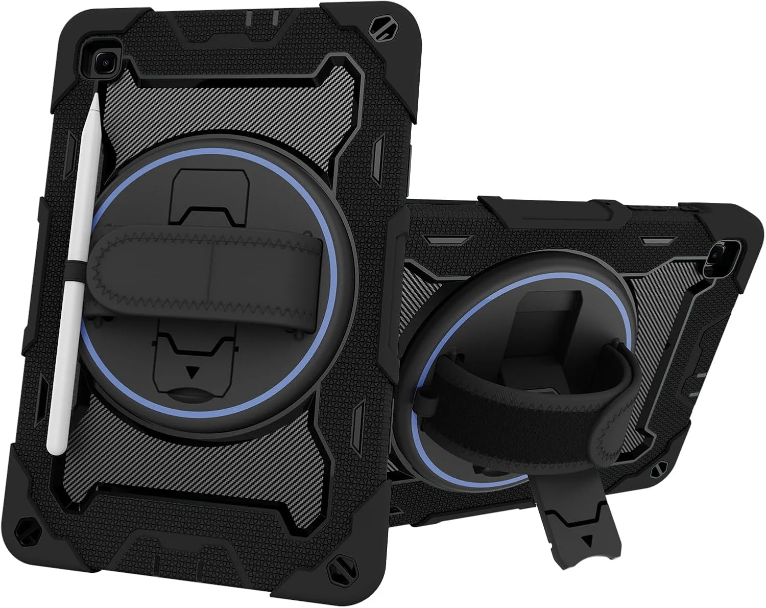 کیف تبلت Nincyee برای Samsung Galaxy Tab S6 Lite، کیف سیلیکونی رنگین کمانی مقاوم در برابر ضربه برای کودکان با نگهدارنده مداد، بند شانه، پایه تاشو چرخشی، بند دستی