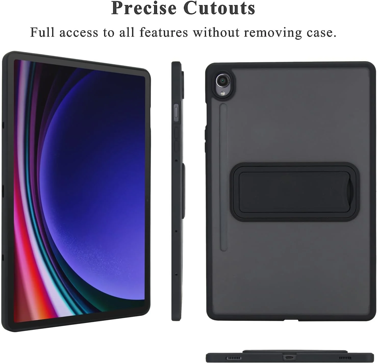 کاور تبلت Gruattreay برای Samsung Galaxy Tab S10 FE 10.9 اینچ (2025) مدل SM-X520/X526B، کاور پشتی محافظ ضد ضربه مات و نیمه شفاف با روکش پوست‌دوست و استند (آبی)