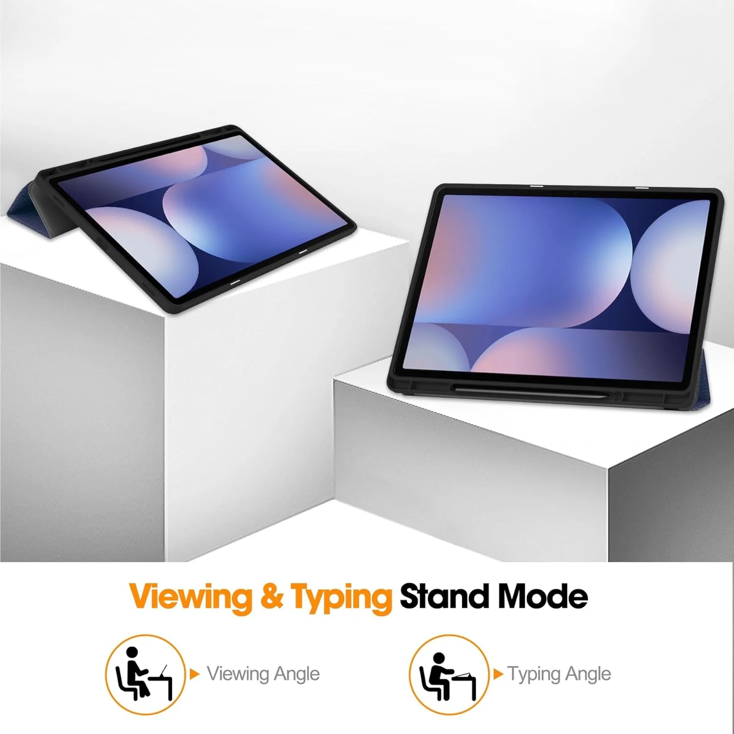 کیف تبلت PC تاشو هوشمند سازگار با تبلت سامسونگ گلکسی تب S10 پلاس 12.4 اینچ 2024 مدل SM-X820، کیف فوق العاده باریک با قابلیت بیدار شدن/به خواب رفتن خودکار، محافظ هوشمند با محافظت از قلم