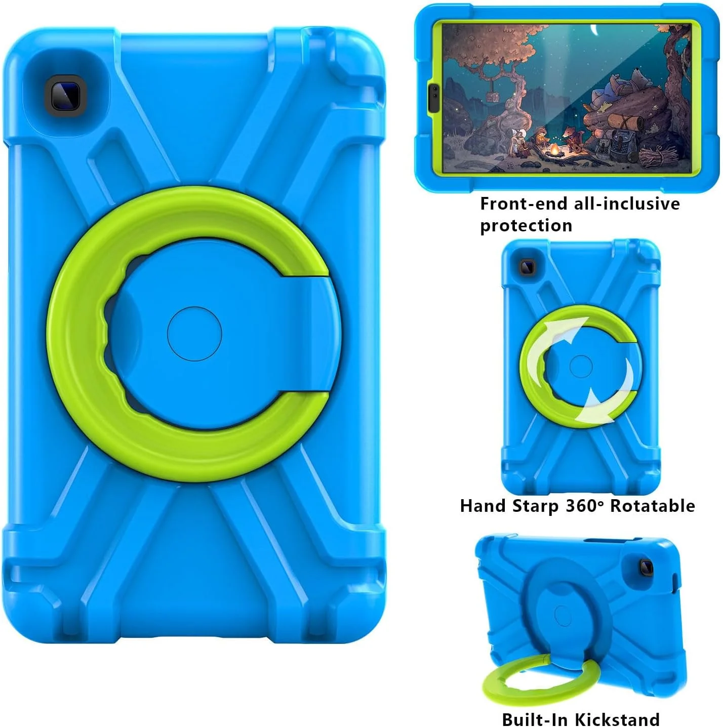 کاور تبلت AKABEILA برای سامسونگ گلکسی تب A7 Lite T220/T225، کاور ضد لغزش و مقاوم با استند چرخان، TPU نرم و ضد ضربه