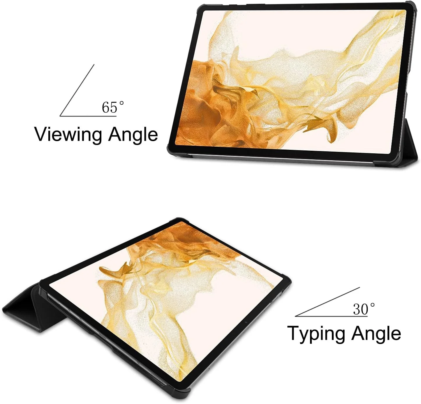 کیف تبلت مسافرتی سازگار با تبلت سامسونگ گلکسی تب S8 پلاس 12.4 اینچ مدل SM-X800 / X806، کیف تبلت هوشمند GALAXY Tab. S7 Fe، کیف باریک سه تایی با زاویه چندگانه