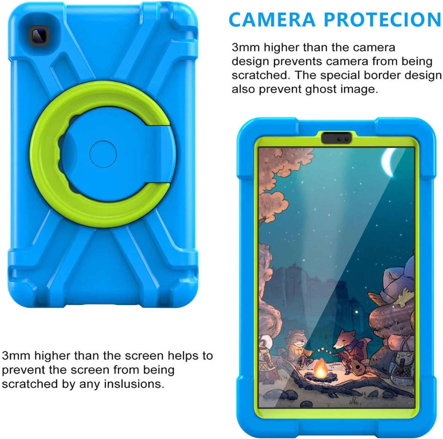 کاور تبلت AKABEILA برای سامسونگ گلکسی تب A7 Lite T220/T225، کاور ضد لغزش و مقاوم با استند چرخان، TPU نرم و ضد ضربه