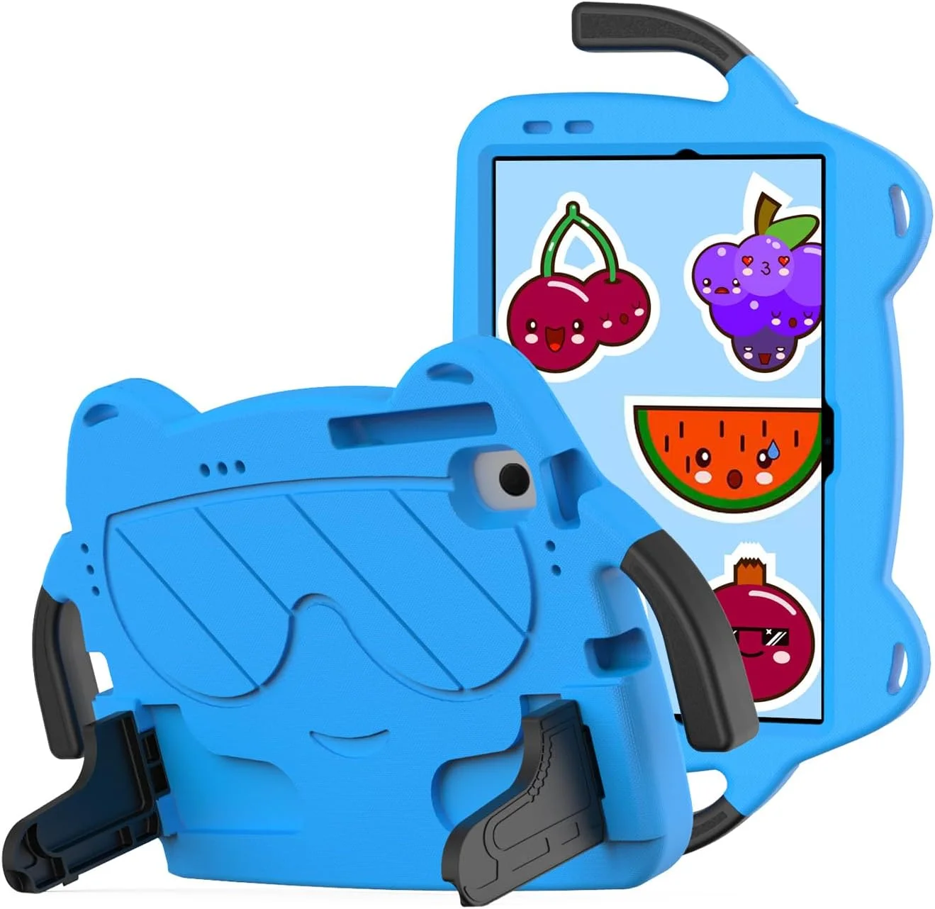 کیف تبلت کودکانه nincyee برای Samsung Galaxy Tab A8 10.5 اینچ 2021 SM-X200/X205، کاور مقاوم در برابر ضربه EVA با جای مداد، پایه تاشو، کیف کارتونی کوچک دستی شکل برای کودکان