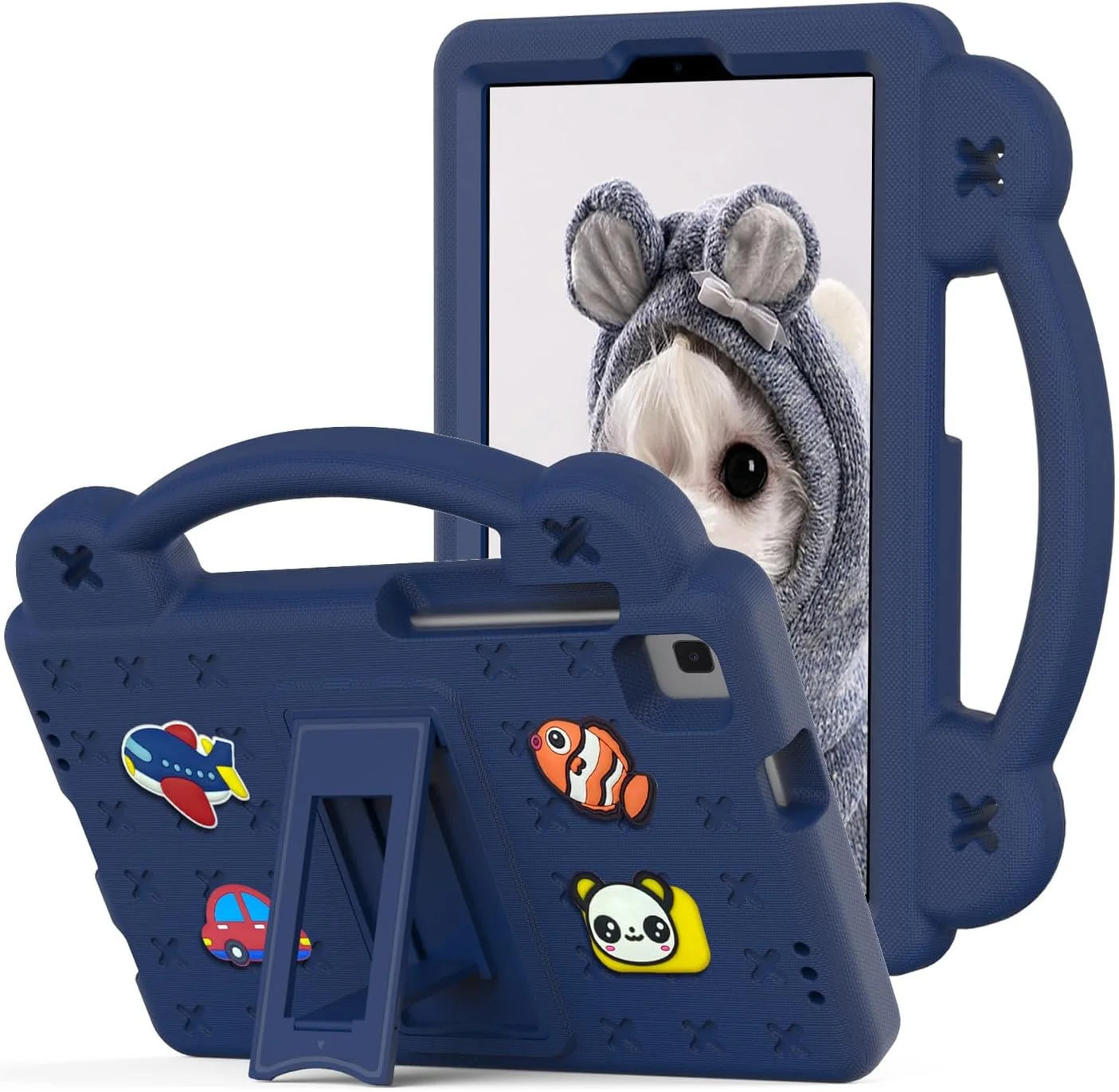 کیف تبلت کودکانه nincyee برای Samsung Galaxy Tab A7 Lite 8.7 اینچ 2021 SM-T220، کاور مقاوم در برابر ضربه EVA با پایه تاشو، کیف کارتونی خرس کوچولو با بند شانه برای کودکان