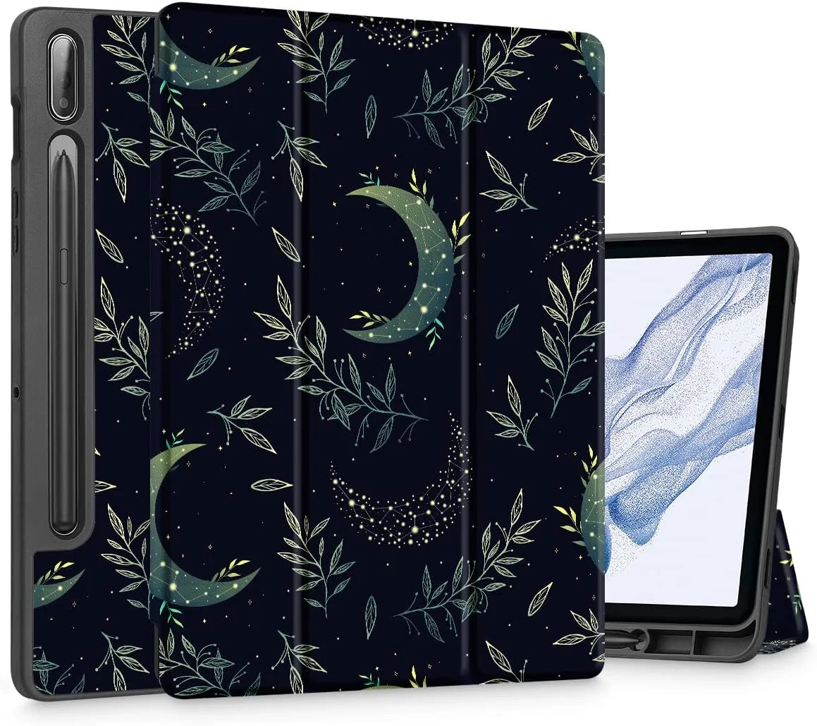 کیف تبلت Tuiklol برای Samsung Galaxy Tab S9 11 اینچ مدل 2023 X710/X716B/X718U، دارای جای قلم داخلی، قاب سخت، کاور سه تایی استند، قابلیت بیدار/خواب خودکار برای Galaxy S9 2023، سبز آسمانی