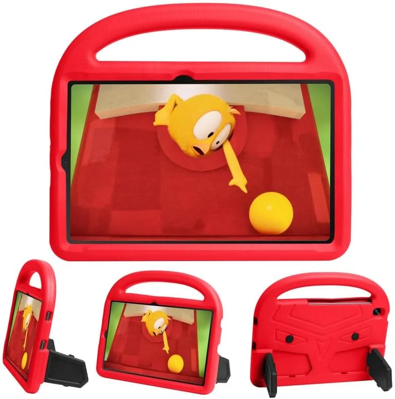 کیف تبلت Nikaque مناسب برای تبلت سامسونگ گلکسی تب S6 لایت 10.4 اینچ 2024 2022 2020 (SM-P620/P625)، مناسب کودکان، دارای دسته با استند، پوشش فوم EVA ایمن، سبک وزن، پوشش محافظ ضد ضربه، قرمز