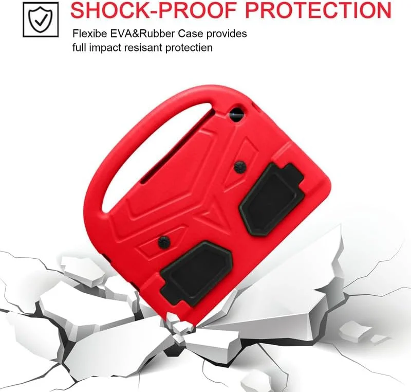 کیف تبلت Nikaque مناسب برای تبلت سامسونگ گلکسی تب S6 لایت 10.4 اینچ 2024 2022 2020 (SM-P620/P625)، مناسب کودکان، دارای دسته با استند، پوشش فوم EVA ایمن، سبک وزن، پوشش محافظ ضد ضربه، قرمز