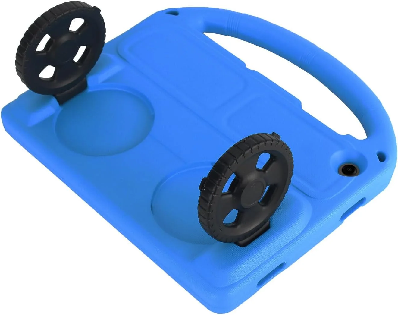 کیف تبلت کودکانه nincyee برای Samsung Galaxy Tab A9+ 11 اینچ 2023 X216، کاور مقاوم در برابر ضربه EVA با دسته، قاب پایه تاشو با طرح چرخ ماشین برای کودکان