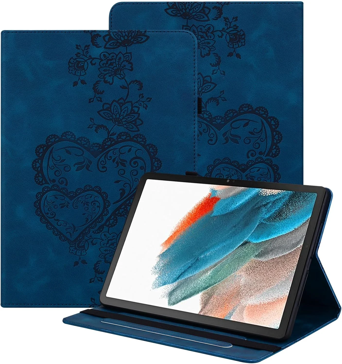کیف تبلت BOLELAW مناسب برای تبلت سامسونگ گلکسی تب A9 پلاس 11 اینچ 2023 (SM-X210/X215/X216) با [قابلیت استند] [جای کارت] [جای قلم و قلم] کیف چرمی تاشو برای تبلت سامسونگ تب A9 پلاس، آبی