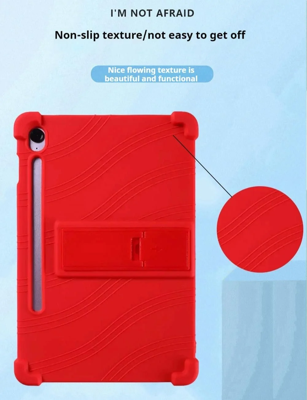 کاور تبلت گرواتری مناسب برای تبلت سامسونگ گلکسی تب S10 FE با صفحه نمایش 10.9 اینچ (2025) مدل SM-X520/X526B/X528 [مناسب کودکان] سیلیکونی نرم با گوشه‌های ضخیم و مقاوم در برابر ضربه به همراه استند چند زاویه‌ای (آبی آسمانی)