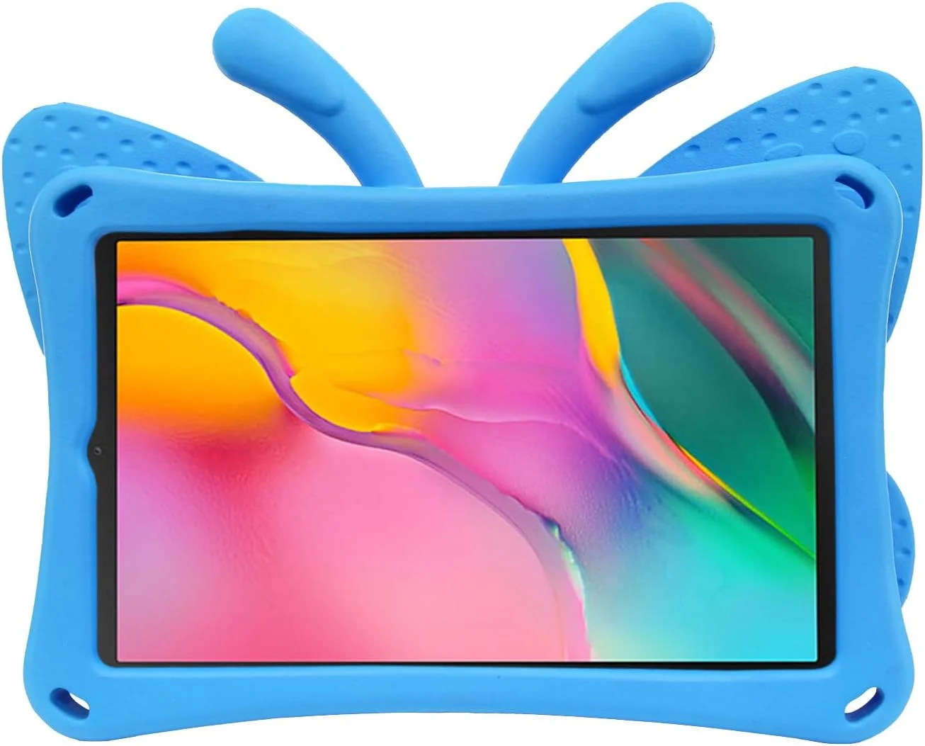 کیف تبلت کودکانه nincyee برای سامسونگ گلکسی تب A 10.1 اینچ 2019 T510/T515، کاور مقاوم در برابر ضربه EVA با نگهدارنده مداد، پایه تاشو، کیف کارتونی طرح پروانه ای برای کودکان