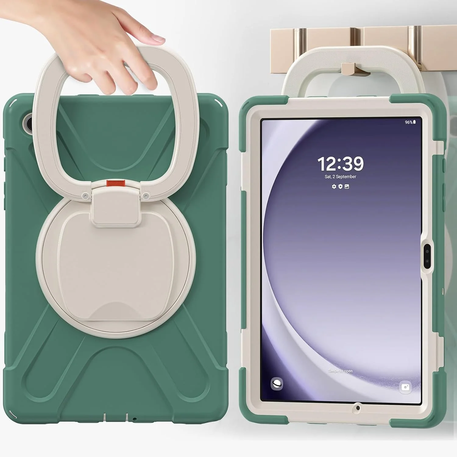 کیف تبلت مسافرتی سازگار با Samsung Galaxy Tab A9 Plus 11 اینچ (2023) SM-X210/SM-216/SM-X218، کیف سازگار با کودکان، ضد ضربه، بادوام، TPU، دارای براکت چند منظوره