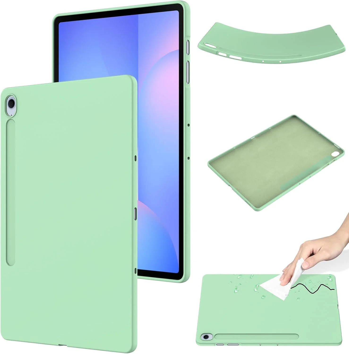 کیف محافظ تبلت برای سامسونگ گلکسی تب S10 FE+ / S10 FE Plus 13.1 اینچ 2025، کاور محافظ TPU انعطاف پذیر، نازک، سبک وزن، ضد ضربه، قاب پشتی مقاوم، محافظت از گوشه ها، محافظت از تبلت