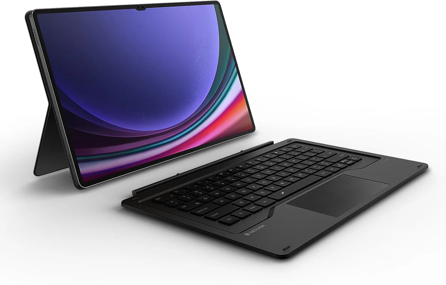 کیبورد Dexnor مناسب برای تبلت سامسونگ گلکسی تب S10 Ultra/ S9 Ultra سایز 14.6 اینچ، کیبورد مغناطیسی جداشدنی با طراحی Book Cover، دارای تاچ پد چند لمسی، نور پس زمینه و جای قلم S Pen - مشکی