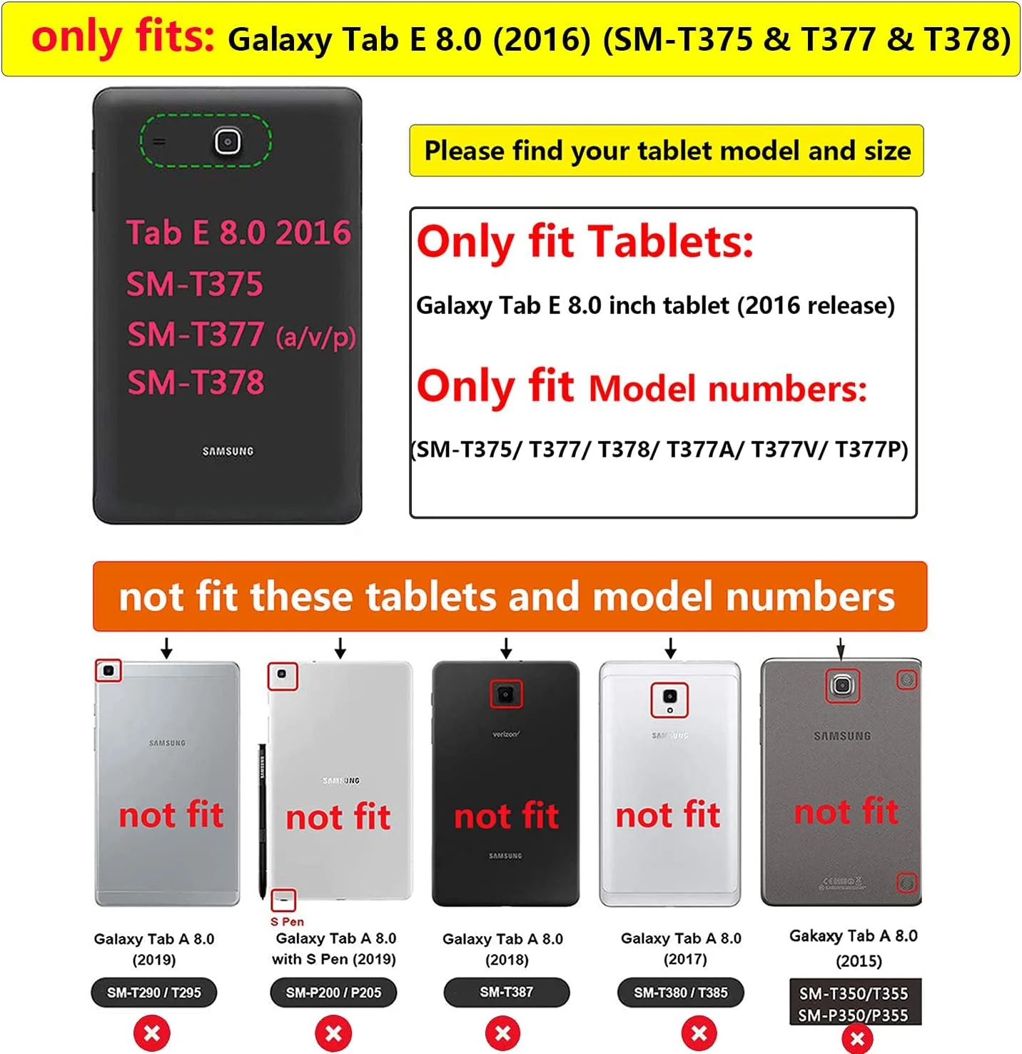 کیف تبلت UUcovers T377 برای تبلت سامسونگ گلکسی تب E 8.0 اینچ مدل 2016 (-T377A/T377V/T377P/T375/T378) با استند و نگهدارنده قلم، روکش چرمی PU طرح دار هوشمند با قابلیت خواب/بیدار شدن خودکار، طرح پروانه بنفش