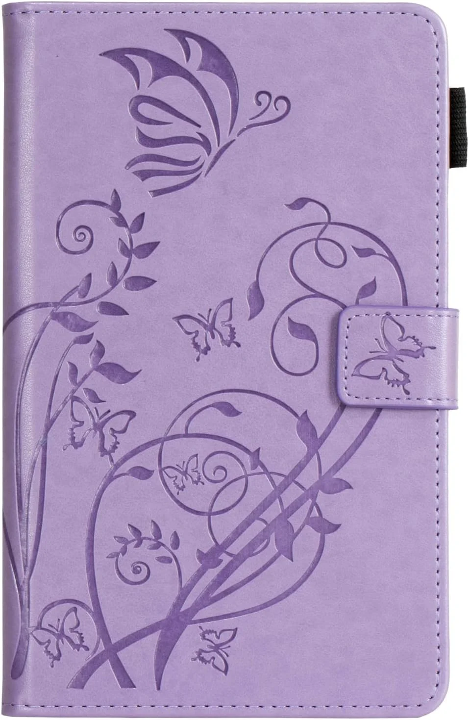 کیف تبلت UUcovers T377 برای تبلت سامسونگ گلکسی تب E 8.0 اینچ مدل 2016 (-T377A/T377V/T377P/T375/T378) با استند و نگهدارنده قلم، روکش چرمی PU طرح دار هوشمند با قابلیت خواب/بیدار شدن خودکار، طرح پروانه بنفش