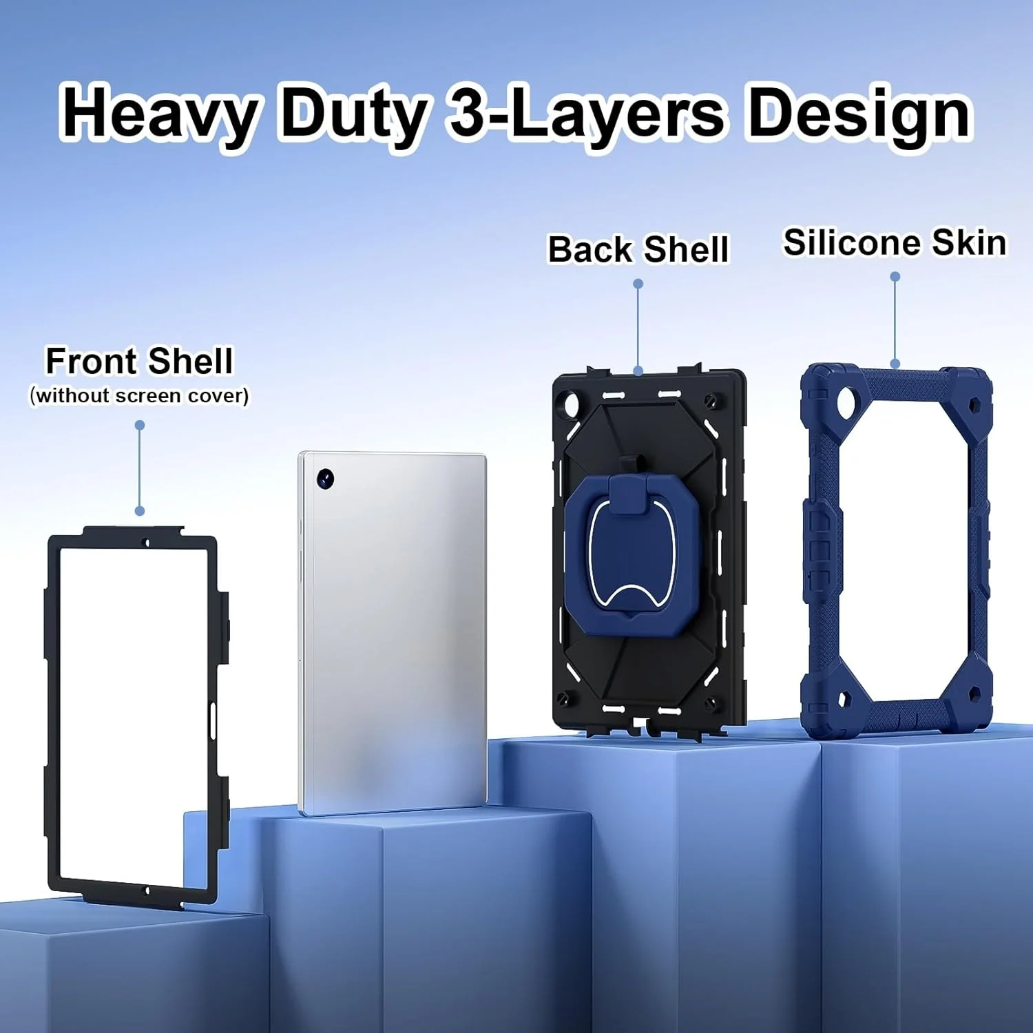 کاور تبلت سازگار با تبلت سامسونگ گلکسی تب A8 10.5 اینچ 2021 (SM-X200/X205)، کاور پشتی سخت و مقاوم در برابر ضربه با پایه نگهدارنده سازگار با تب A8 10.5 اینچ 2021 (SM-X200/X کاور تبلت سازگار با تبلت سامسونگ گلکسی تب A8 10.5 اینچ 2021 (SM-X200/X205)، کاور پشتی سخت و مقاوم در برابر ضربه با پایه نگهدارنده سازگار با تب A8 10.5 اینچ 2021 (SM-X200/X