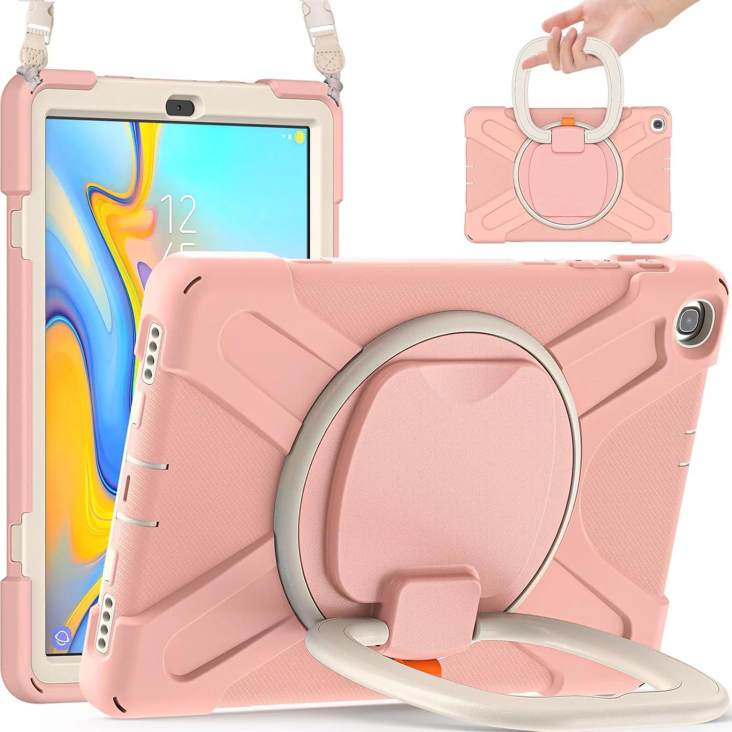 قاب تبلت سامسونگ گلکسی تب A 10.1 مدل 2019 (SM-T510/T515)، قاب ضد ضربه TPU مقاوم مناسب کودکان، دسته نگهدارنده چندکاره با چرخش 360 درجه