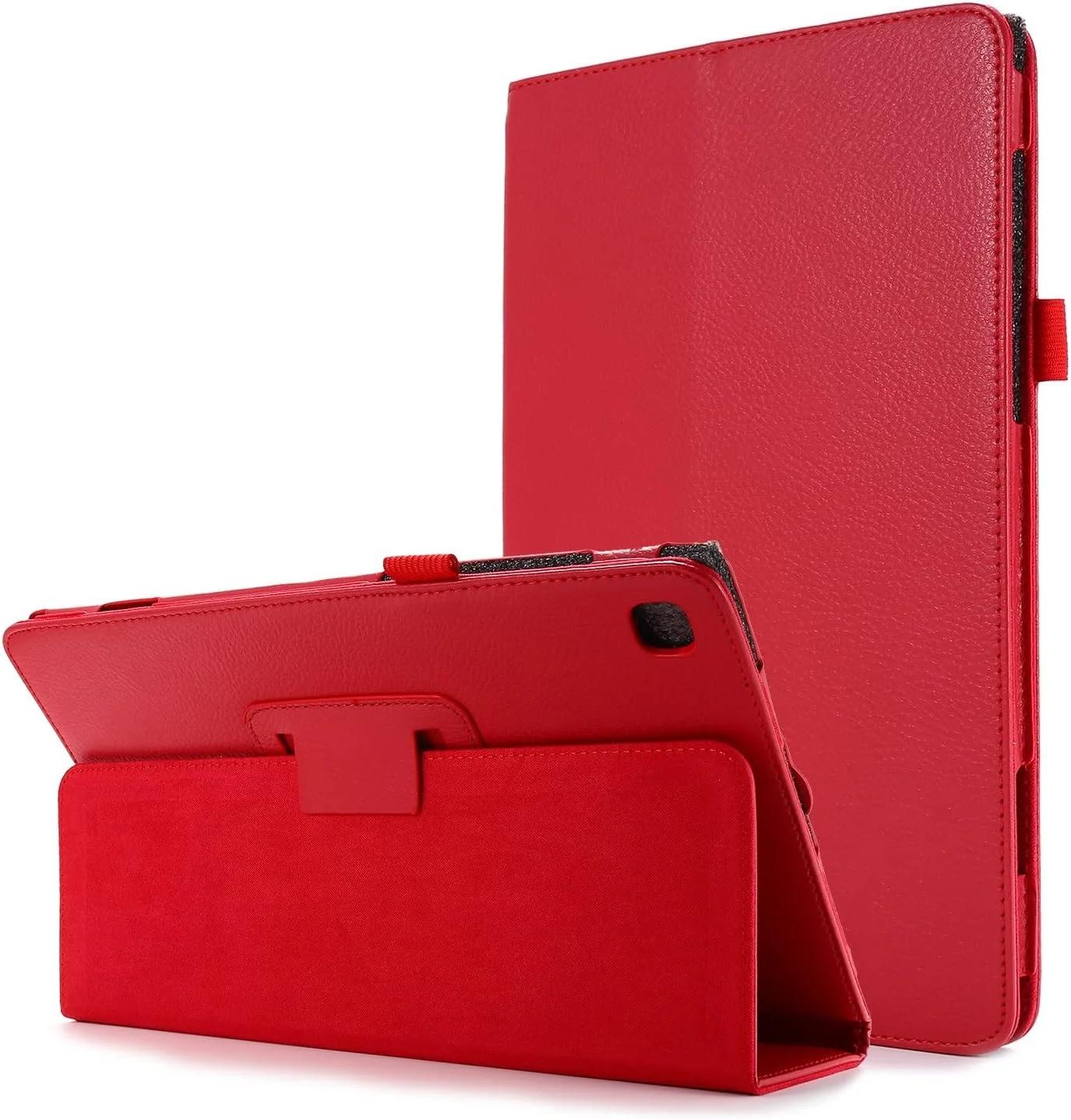 کیف تبلت با بافت چرمی مناسب برای تبلت سامسونگ Tab S6 Lite 10.4 (2020) مدل P615 / P610. محافظ تاشو باریک و مقاوم در برابر ضربه با قابلیت استند