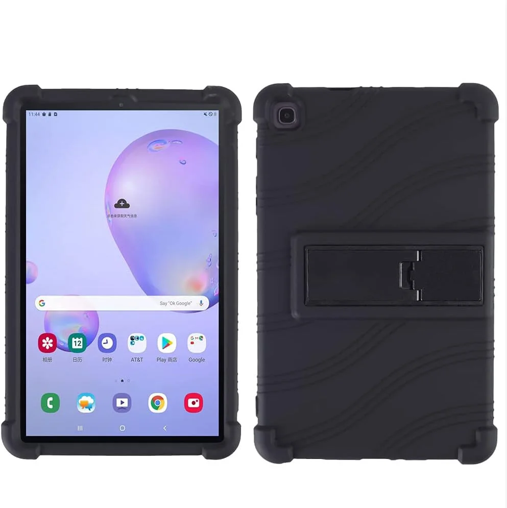 Chstls Silicone Case for Galaxy Tab A 8.4" 2020, Shockproof Soft Silicone Back Case, Lightweight Kids Friendly Cover with Foldable Stand for Samsung Galaxy Tab A 8.4 SM-T307 SM-T307U - Black