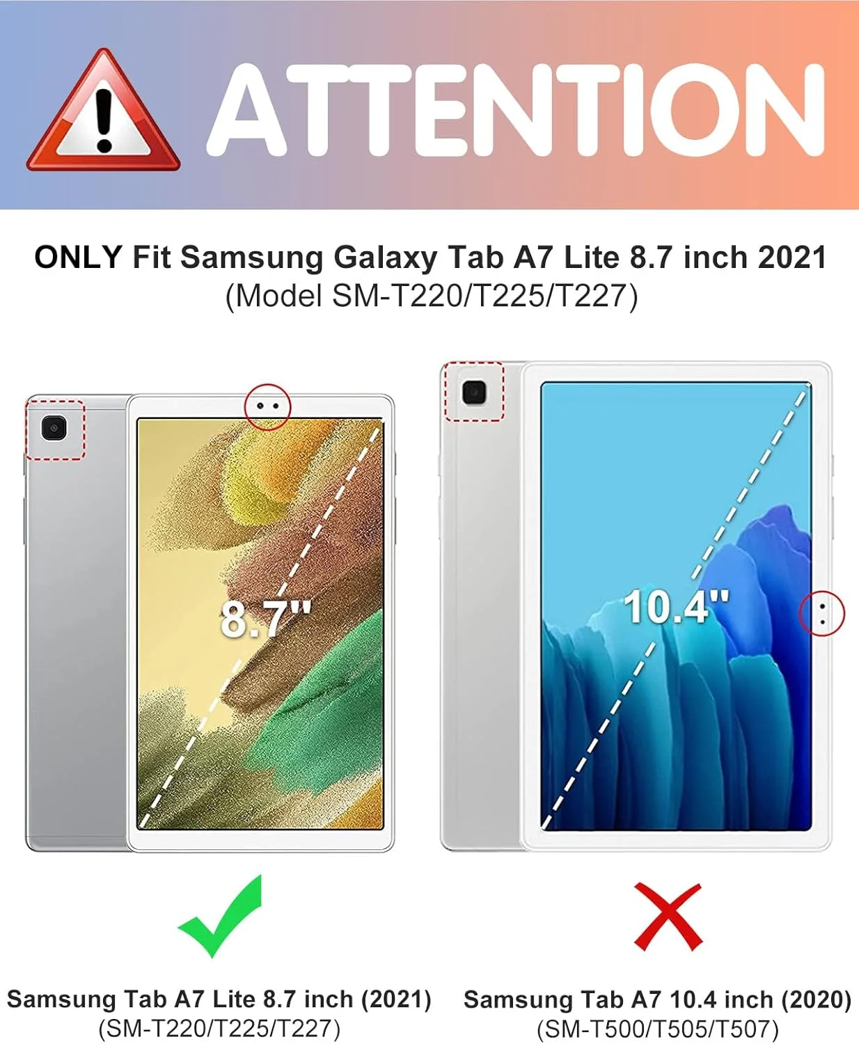 کاور وازاسوفت برای تبلت سامسونگ گلکسی تب A7 لایت 8.7 اینچی، طرح های زیبا و جذاب دخترانه و پسرانه، دارای جای قلم، قابلیت خواب/بیدار شدن خودکار، مناسب برای مدل های SM-T220/T225/T227