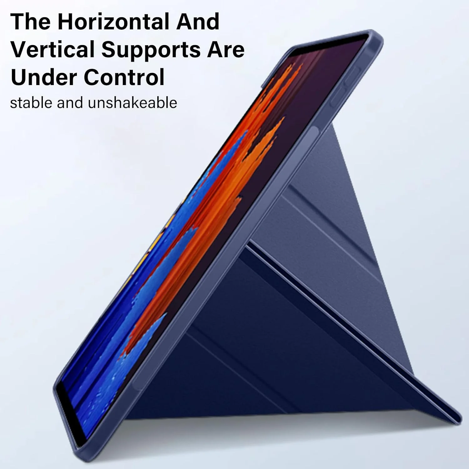 کاور هافان سازگار با تبلت سامسونگ گلکسی تب S10 FE/S9 FE/S9، حالت های پشتیبانی چندگانه، کاور تاشو سبک وزن، پشت TPU نرم، کاور محافظ باریک با قابلیت خواب/بیدار شدن خودکار، آبی