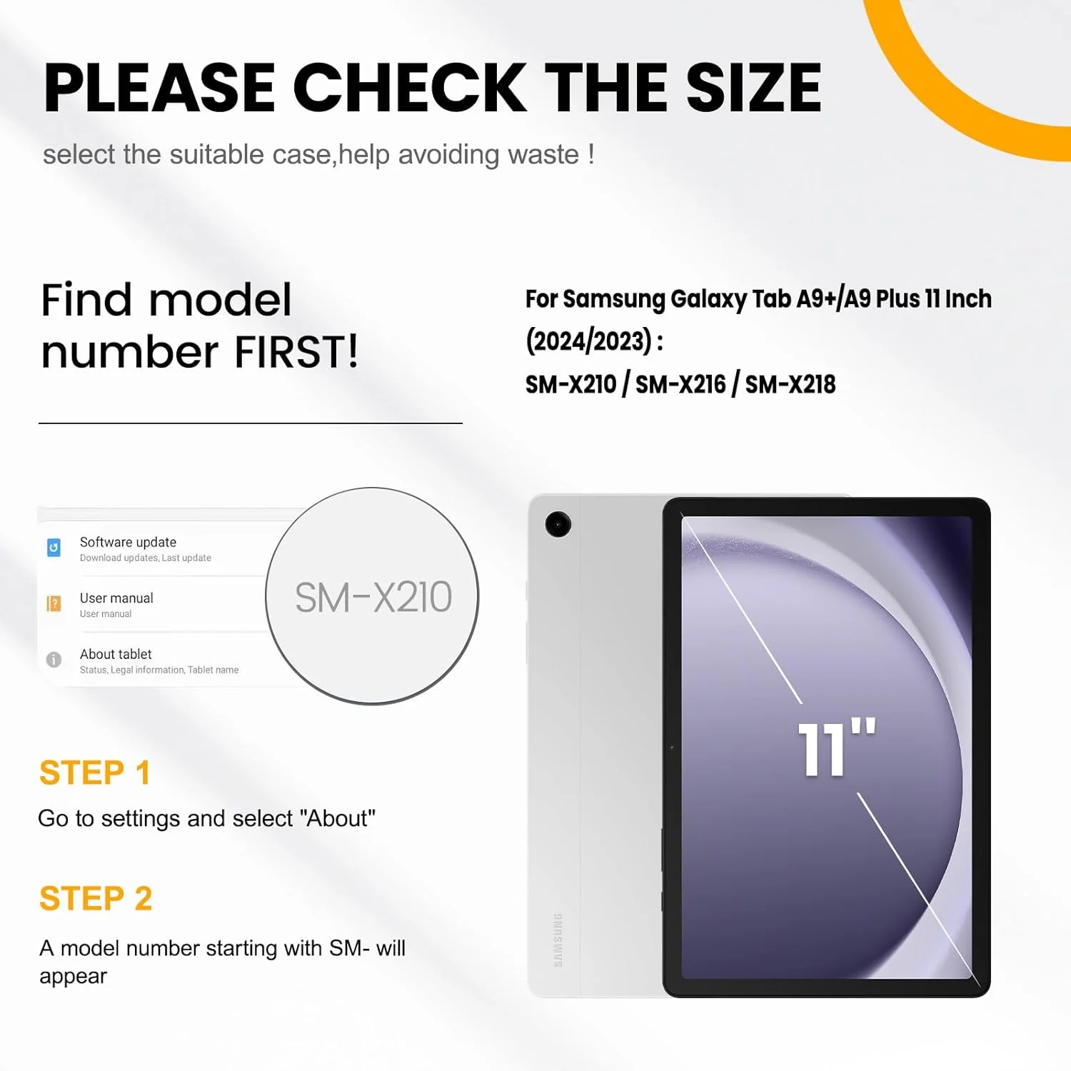 کاور Timecity مناسب برای تبلت سامسونگ گلکسی تب A9 پلاس 11 اینچ 2023 (SM-X210/X216/X218)، با محافظ صفحه نمایش داخلی، پایه چرخان 360 درجه، بند دستی و بند شانه ای برای گلکسی تب A9 پلاس - آبی