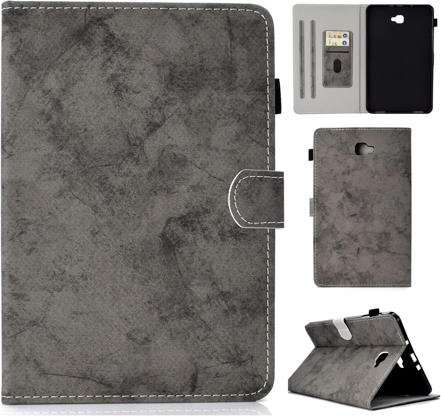 کیف تبلت مسافرتی سازگار با تبلت سامسونگ گلکسی تب A 10.1 2016 (SM-T580/T585)، کاور باریک و هوشمند با قابلیت استند و ضد ضربه با قابلیت خواب/بیداری خودکار