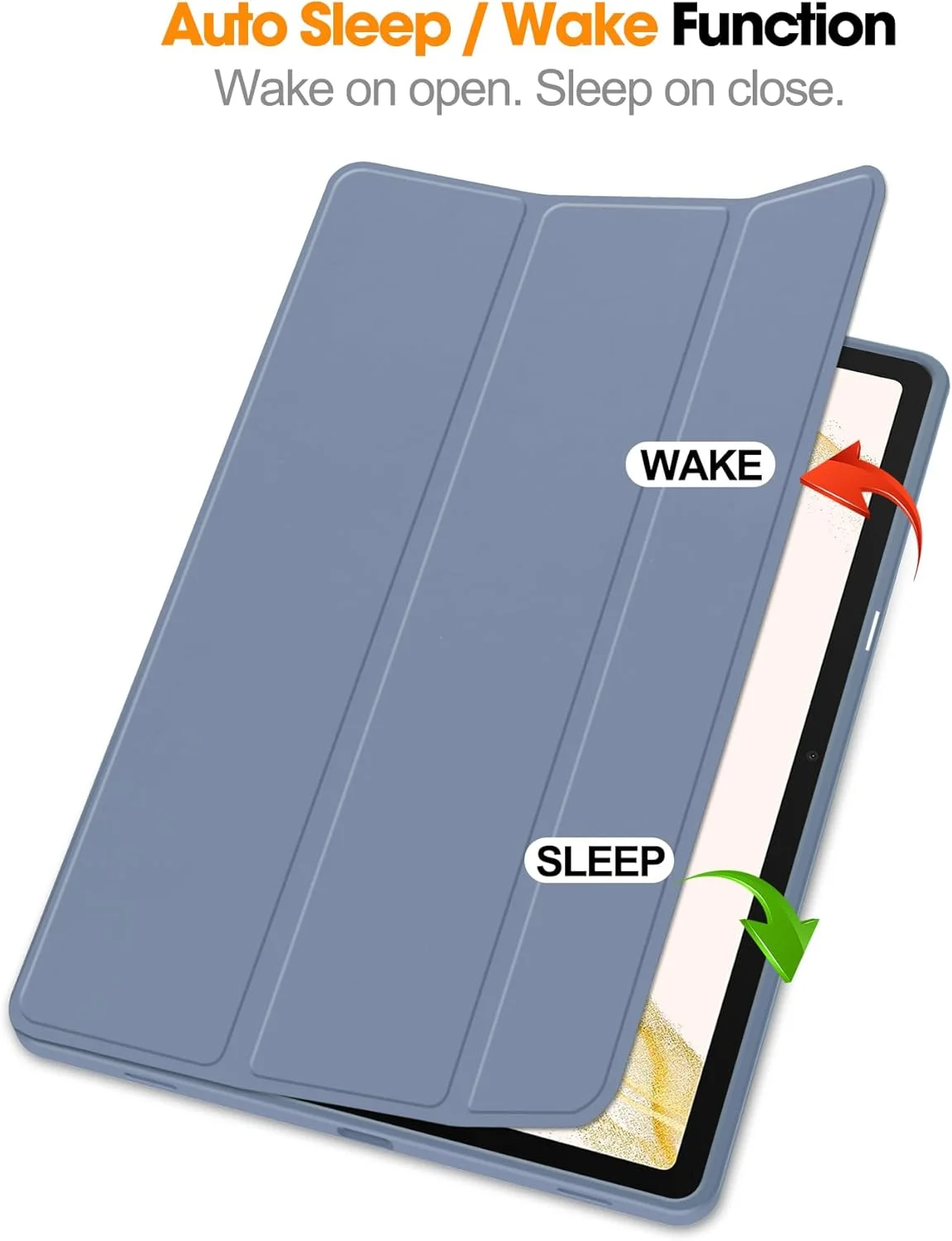 کاور تبلت هوشمند برای سامسونگ گلکسی تب S9 پلاس 12.4 اینچ، کاور تبلت هوشمند سه تایی، کاور محافظ ضد ضربه با قابلیت بیدار/خواب خودکار + جای قلم S، آبی