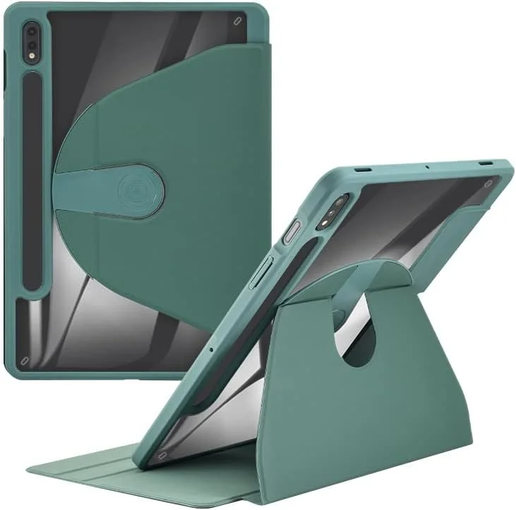 کیف تبلت مسافرتی سازگار با Samsung Galaxy Tab S6 lite 10.4 P610/P613/P615/P619 (2020/2022)، کاور هوشمند تبلت با قابلیت چرخش 360 درجه، قاب پشتی سخت سازگار با PC