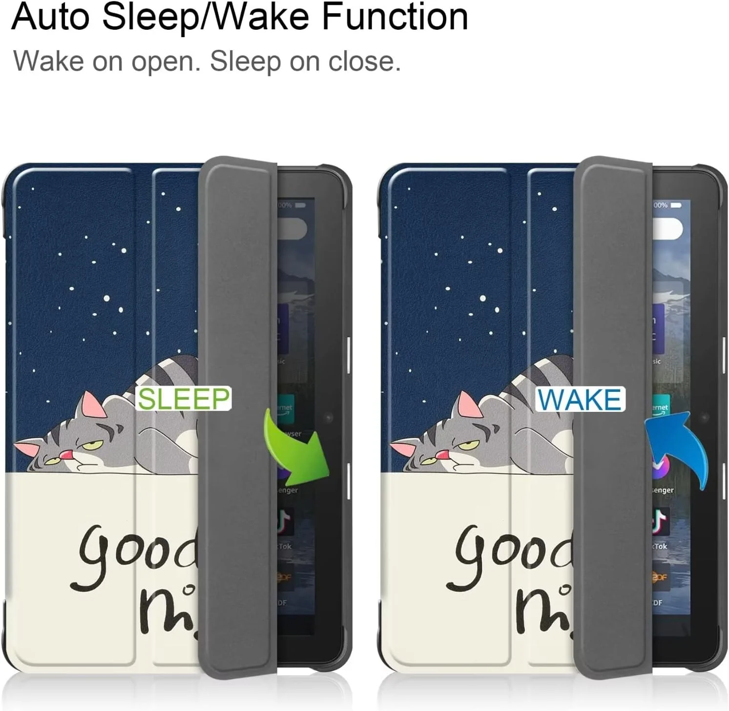 کیف تبلت RanTuo برای تبلت سامسونگ گلکسی تب 10، چرم PU، سبک و نازک، ضد آب، ضد گرد و غبار، قاب محافظ ضد افتادن برای سامسونگ گلکسی تب 10 (گربه تنبل)