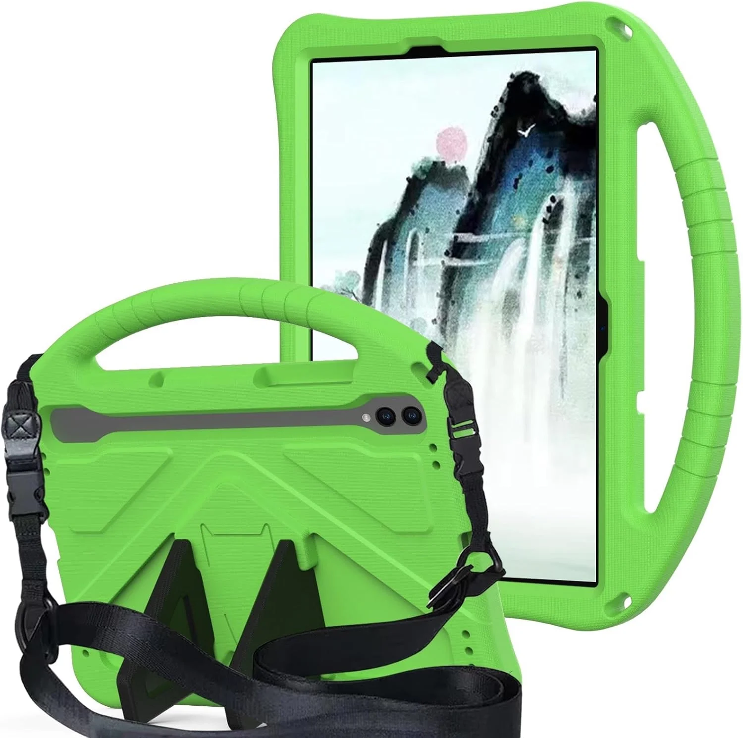 کیف تبلت مناسب برای Samsung Galaxy Tab S10 FE 11 اینچ SM-X520 SM-X526B، کیف EVA سبک و مقاوم در برابر ضربه با بند قابل تنظیم، کیف محافظ کودکانه