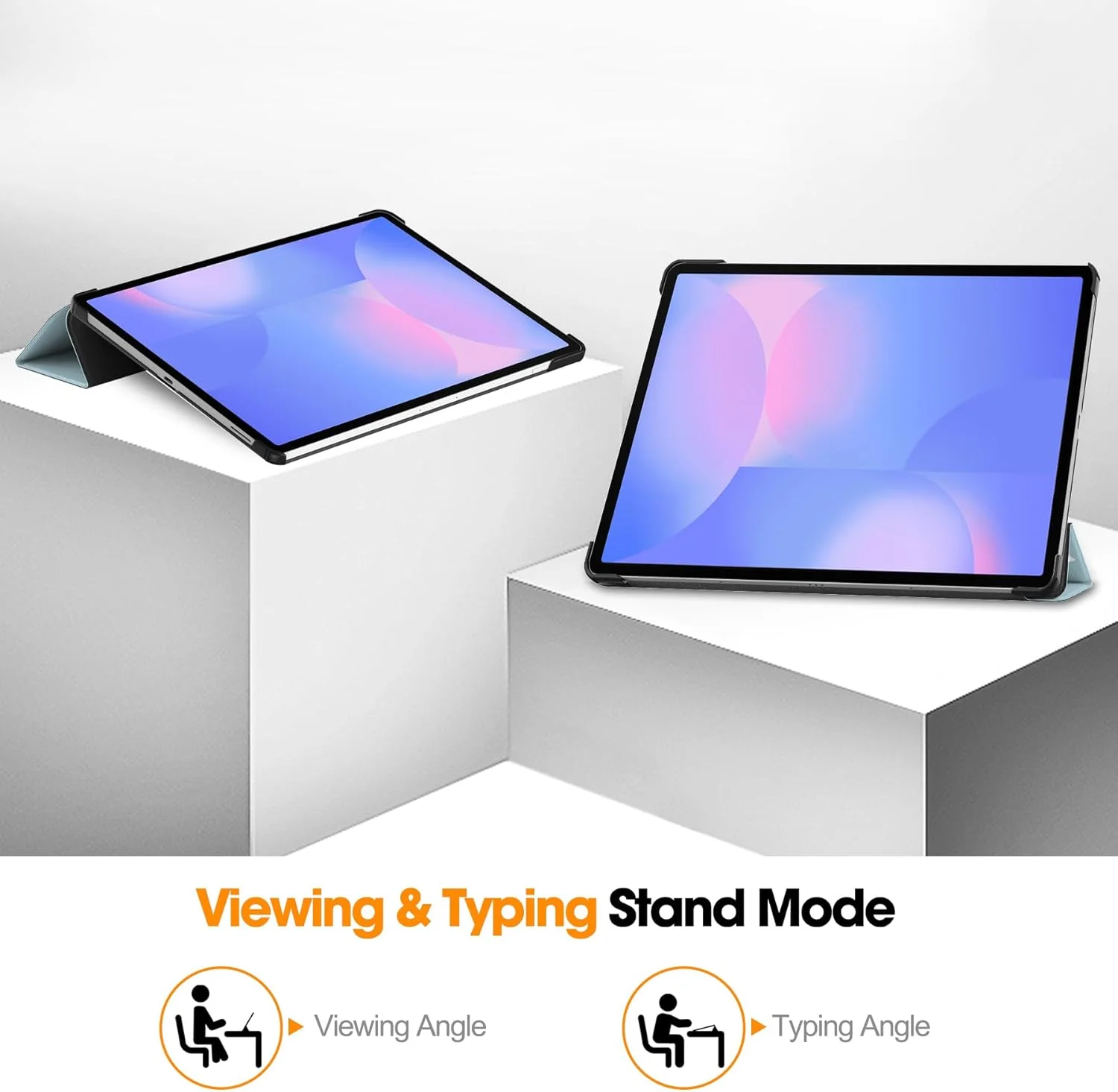 کاور هوشمند چرمی چند زاویه دید سازگار با تبلت سامسونگ گلکسی تب S10 FE پلاس، دارای قابلیت بیدار شدن/به خواب رفتن خودکار، کاور محافظ کودک پسند - 5