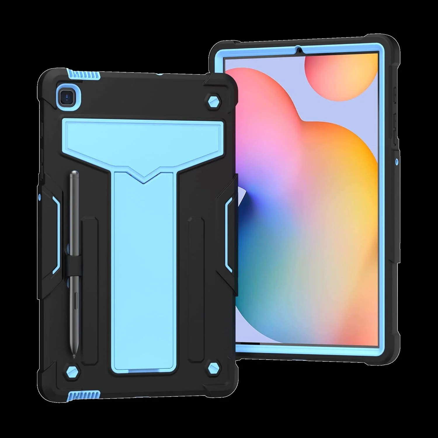 کیف تبلت مناسب برای تبلت سامسونگ گلکسی تب A 8.0 اینچ (2019) مدل SM-T290، مدل SM-T295، با پایه تاشو، سه لایه، مقاوم در برابر ضربه، محافظت در برابر سقوط