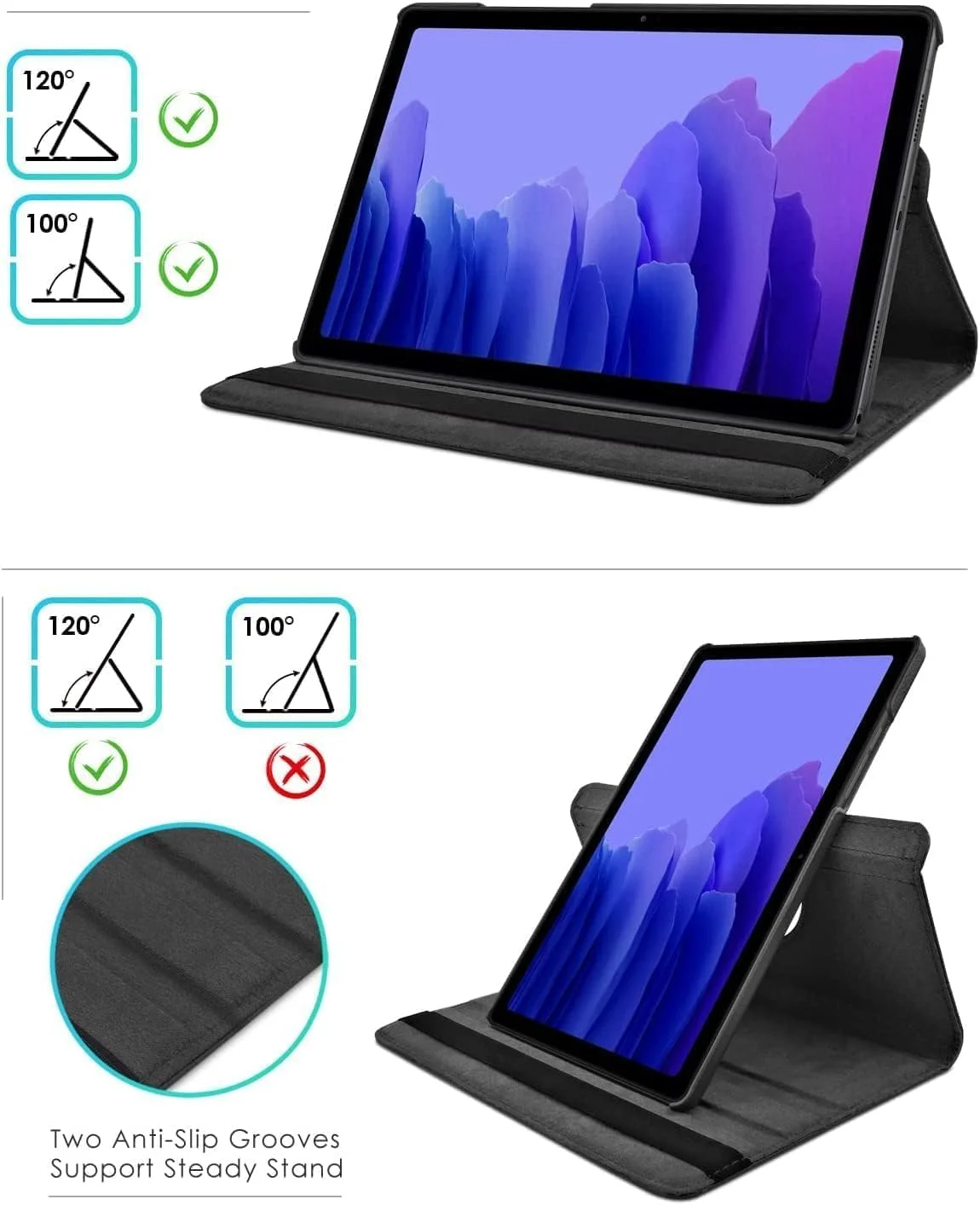 کیف چرخشی KATUMO سازگار با تبلت سامسونگ گلکسی تب A7 10.4 اینچ (-T500/T505/T507)، کیف چرمی تبلت گلکسی تب A7 2020، کیف تاشو تبلت سامسونگ تب A7 10.4