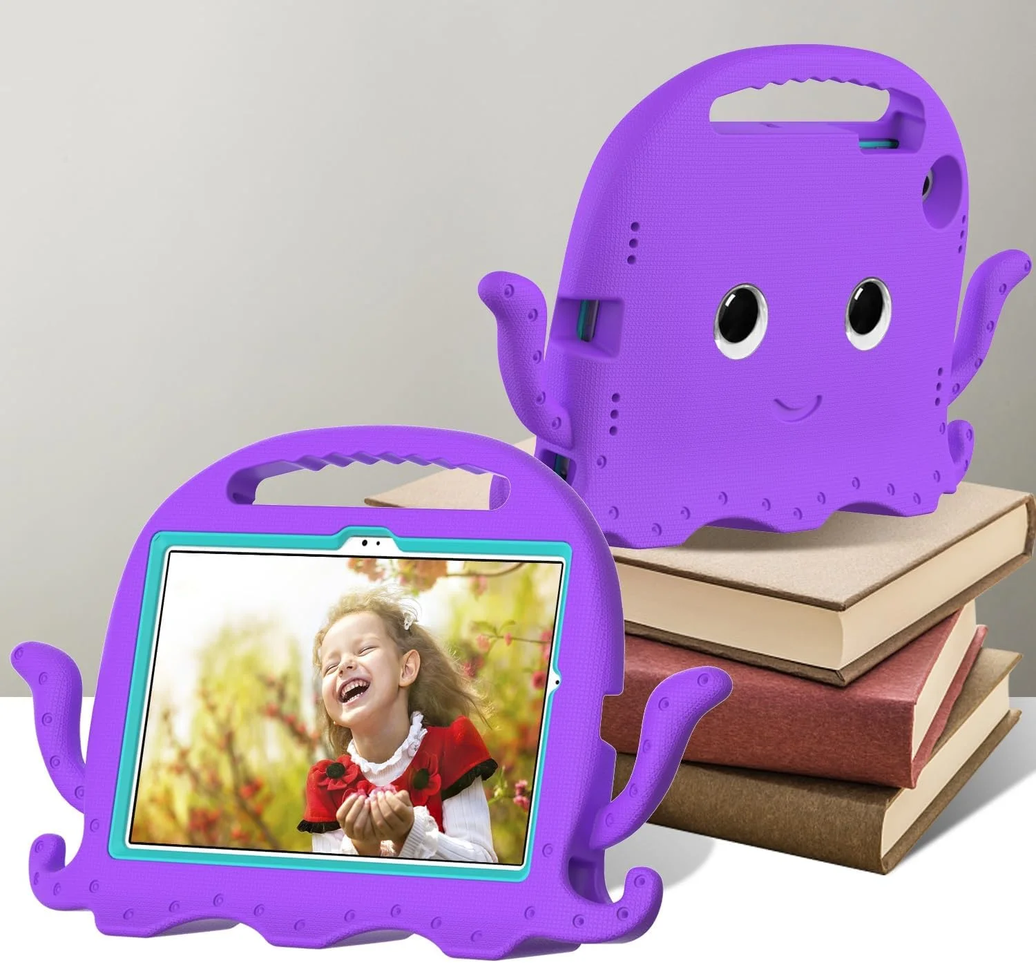 Travel on Tablet Case Compatible with Samsung Galaxy Tab A8 10.5 Inch X200/X205 (2021), Lightweight and Shockproof Case Compatible with Kids, Non-slip Corners and Shoulder Strap Compatible