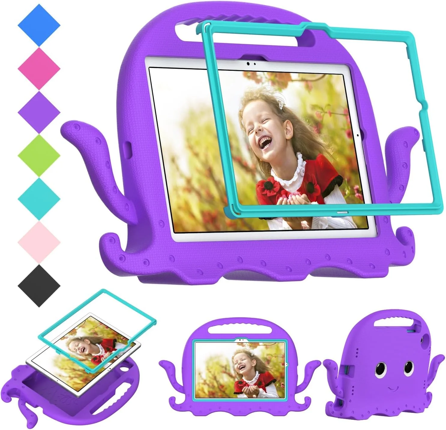 Travel on Tablet Case Compatible with Samsung Galaxy Tab A8 10.5 Inch X200/X205 (2021), Lightweight and Shockproof Case Compatible with Kids, Non-slip Corners and Shoulder Strap Compatible