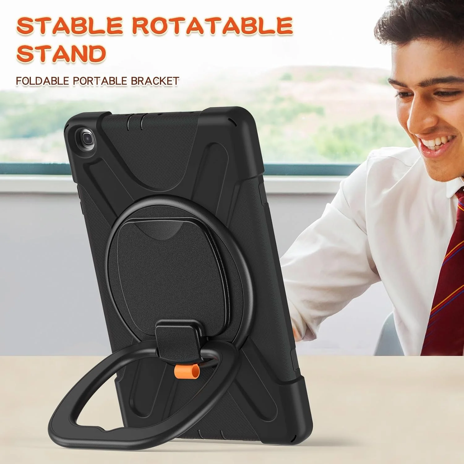 کیف تبلت مناسب برای تبلت سامسونگ گلکسی تب A 10.1 مدل 2019 (SM-T510/T515)، کیف TPU بادوام و ضد ضربه مناسب برای کودکان، دارای پایه چرخشی چند منظوره کیف تبلت مناسب برای تبلت سامسونگ گلکسی تب A 10.1 مدل 2019 (SM-T510/T515)، کیف TPU بادوام و ضد ضربه مناسب برای کودکان، دارای پایه چرخشی چند منظوره