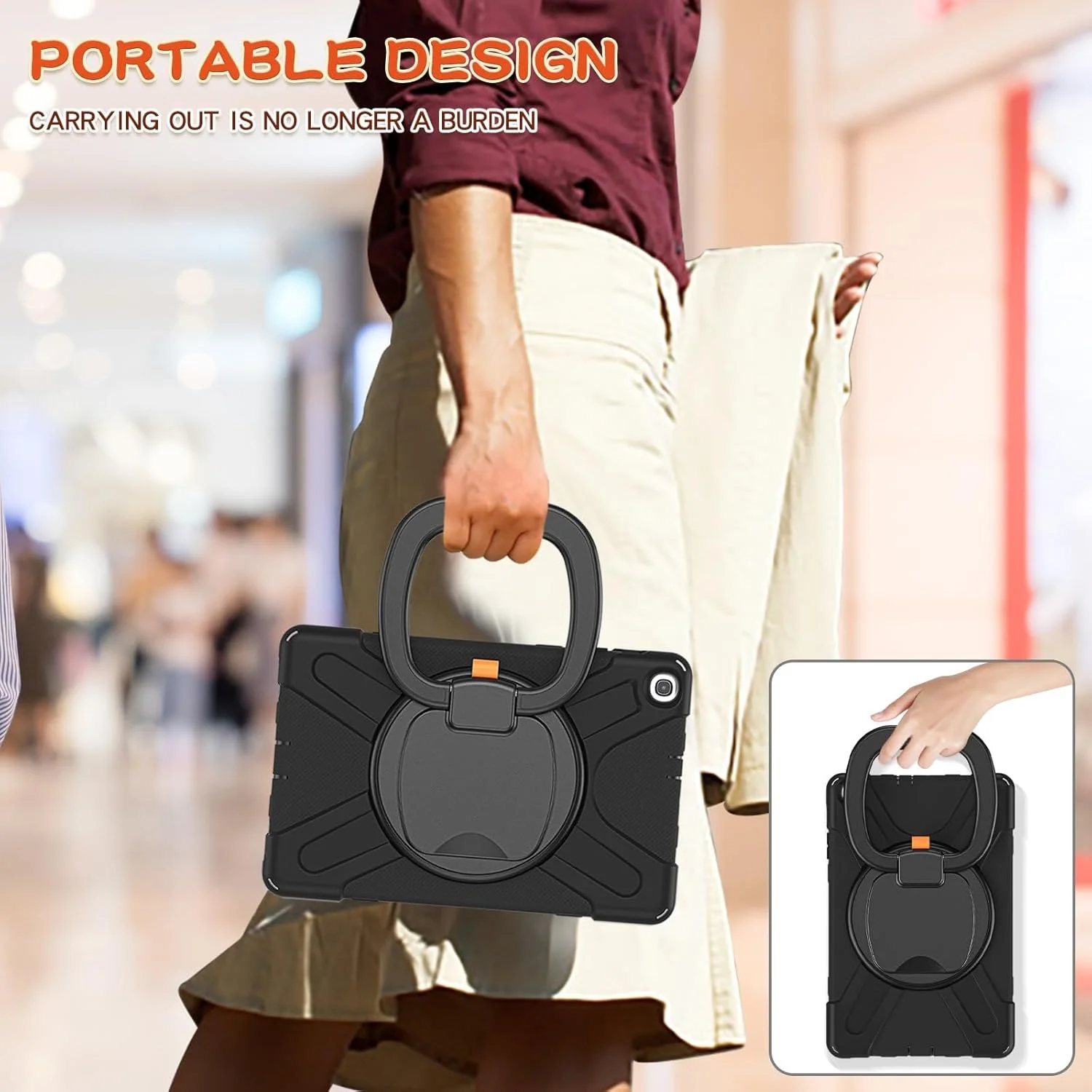 کیف تبلت مناسب برای تبلت سامسونگ گلکسی تب A 10.1 مدل 2019 (SM-T510/T515)، کیف TPU بادوام و ضد ضربه مناسب برای کودکان، دارای پایه چرخشی چند منظوره کیف تبلت مناسب برای تبلت سامسونگ گلکسی تب A 10.1 مدل 2019 (SM-T510/T515)، کیف TPU بادوام و ضد ضربه مناسب برای کودکان، دارای پایه چرخشی چند منظوره