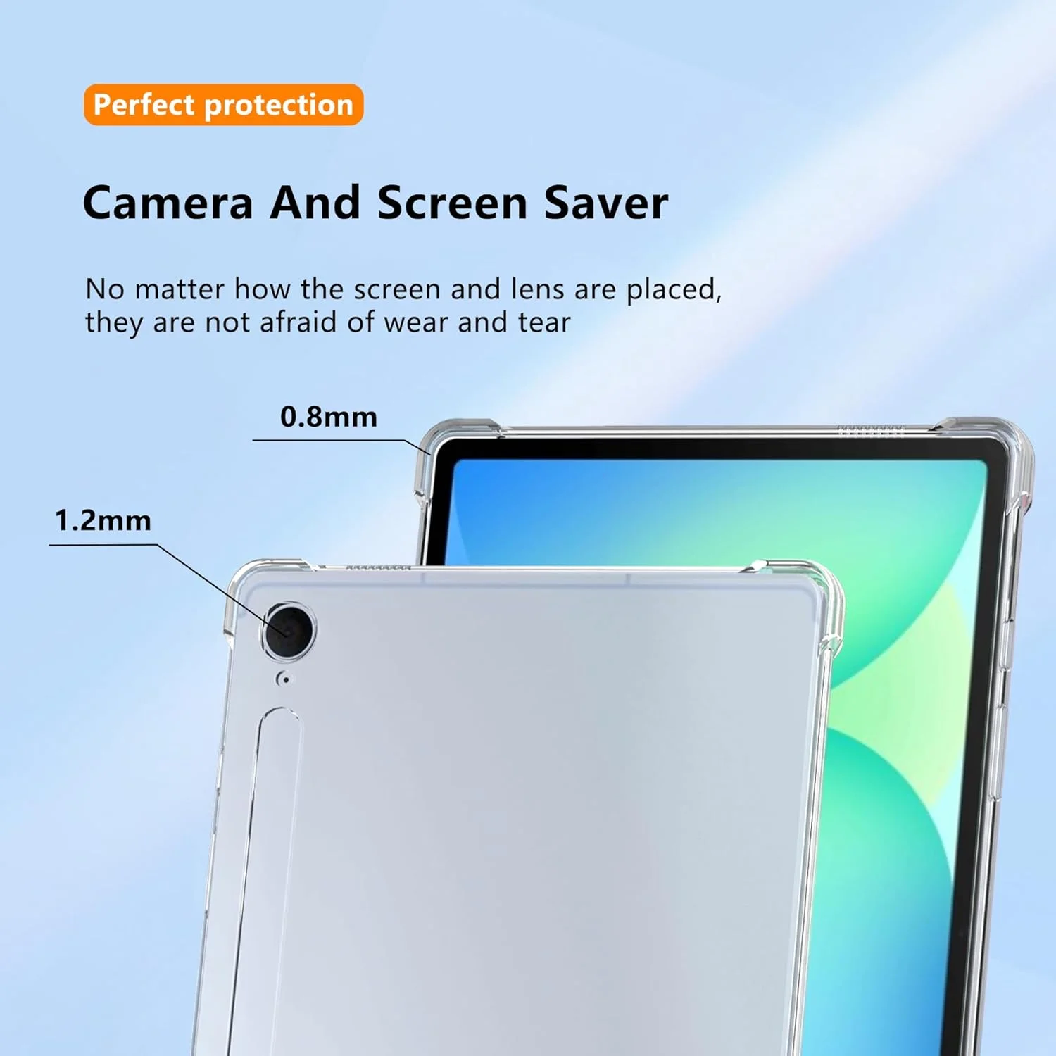 کاور تبلت سامسونگ گلکسی تب S10 FE+/Tab S10 FE Plus 13.1 اینچ Natbok، محافظت پیشرفته از طریق ایربگ در برابر سقوط، جنس TPU ضد ضربه و ضد زردی، باریک و خوش‌فرم، شفاف