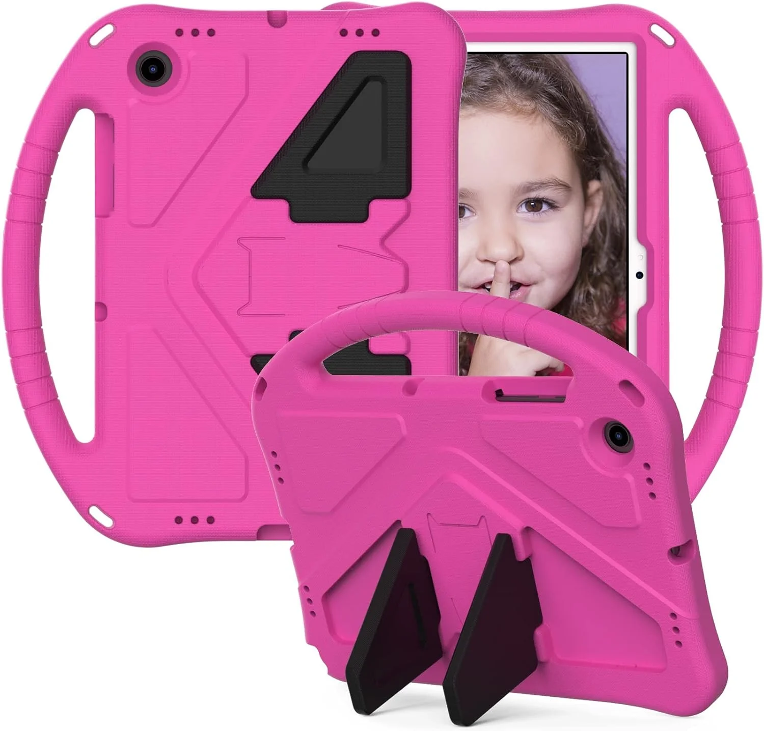 کیف تبلت مسافرتی سازگار با تبلت سامسونگ گلکسی تب A8 10.5 اینچ 2022/2021 (SM-X207/X200/X205)، کیف تبلت سازگار با کودکان، ضد ضربه، دارای دسته + بند شانه محافظ