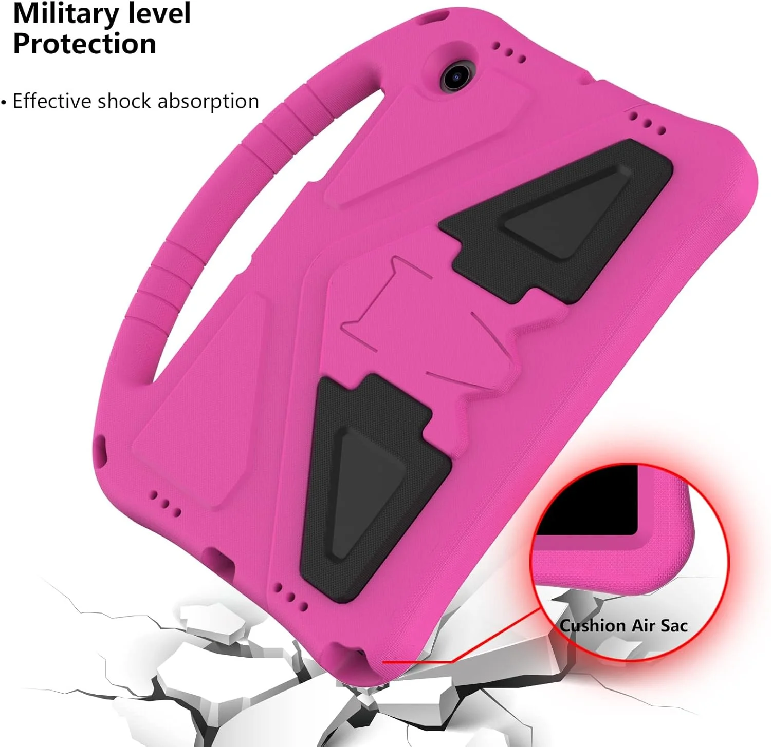 کیف تبلت مسافرتی سازگار با تبلت سامسونگ گلکسی تب A8 10.5 اینچ 2022/2021 (SM-X207/X200/X205)، کیف تبلت سازگار با کودکان، ضد ضربه، دارای دسته + بند شانه محافظ