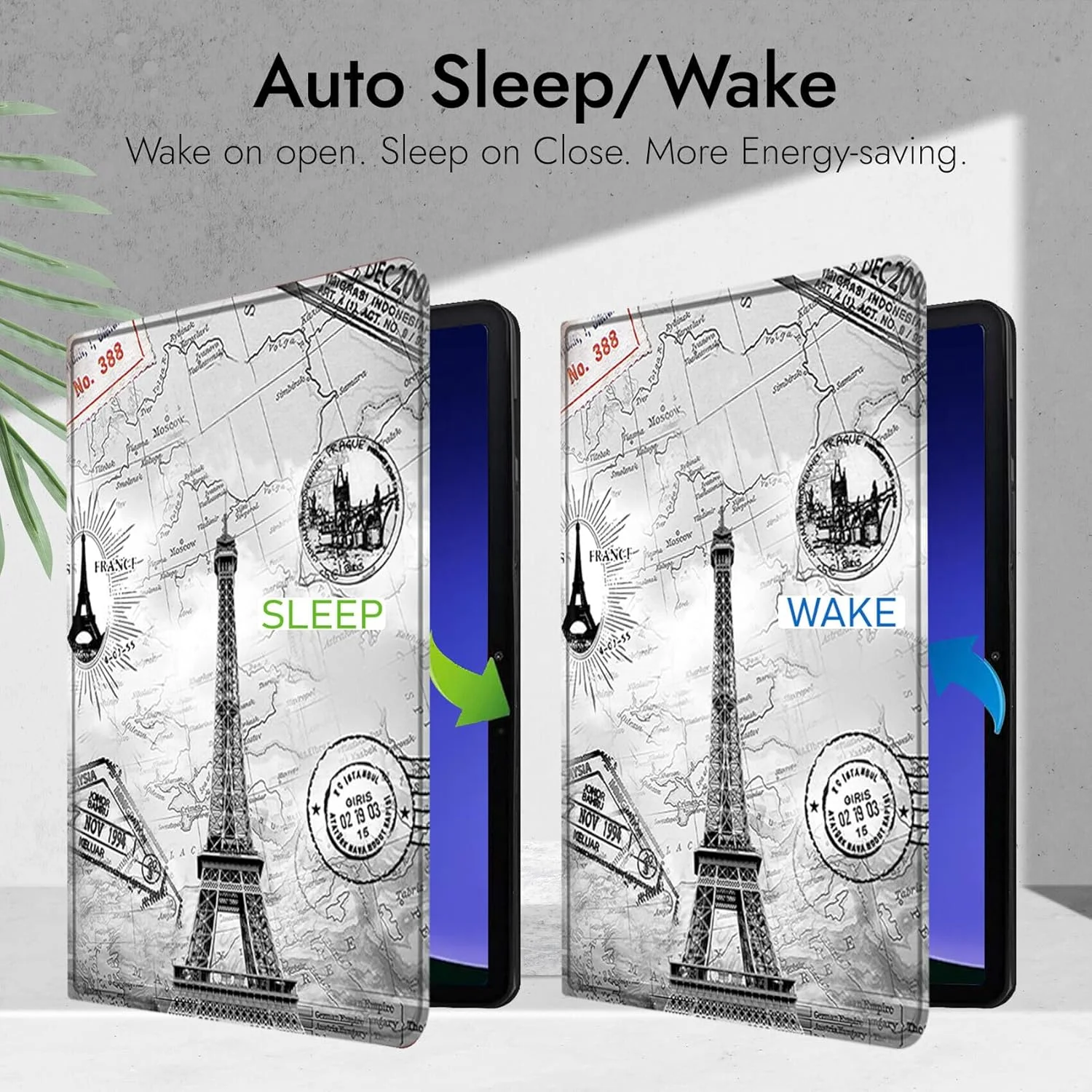 کاور محافظ روباستریون برای تبلت سامسونگ گلکسی تب S9 FE پلاس 12.4 اینچ / تب S9 پلاس، کاور فولیو با [نگهدارنده قلم] [حالت خواب و بیدار شدن خودکار] برای تبلت سامسونگ تب S9+ / S9 FE+ - برج ایفل