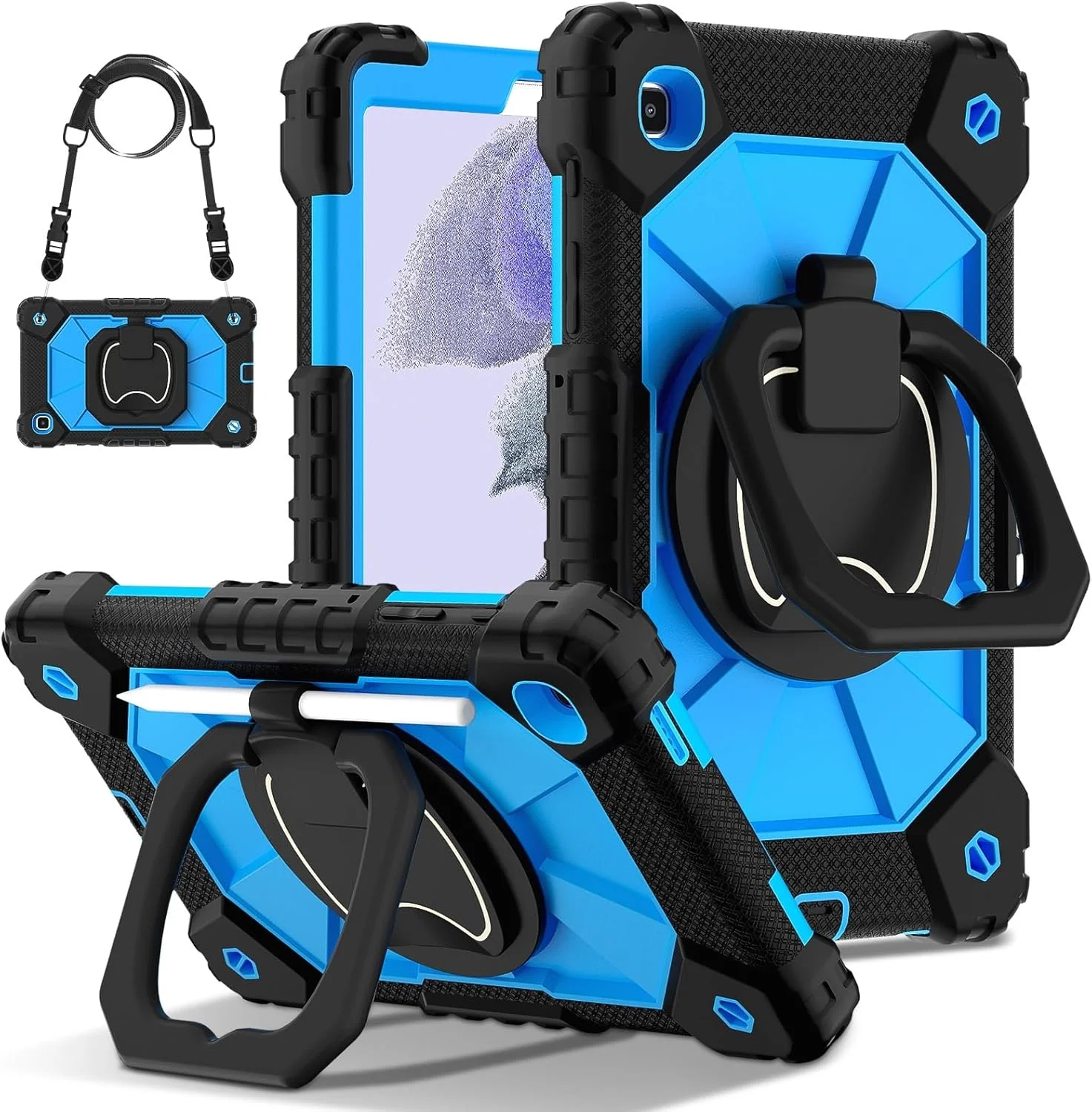 کاور تبلت سازگار با تبلت سامسونگ گلکسی تب A7 لایت 8.7 اینچ 2021 (SM-T220/T225)، کاور پشتی سخت و مقاوم در برابر ضربه با پایه نگهدارنده سازگار با تب A7 لایت 8.7 اینچ 2021 (S