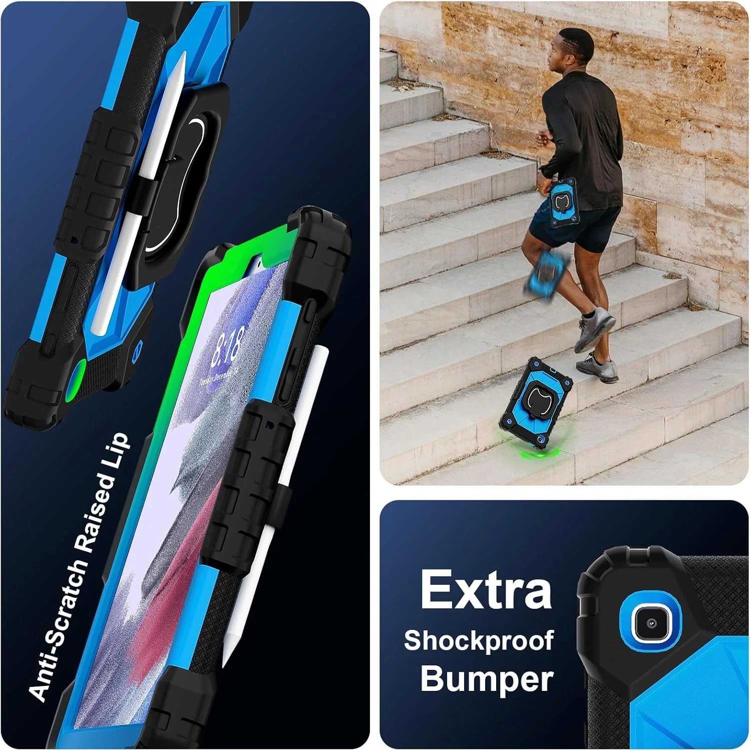 کاور تبلت سازگار با تبلت سامسونگ گلکسی تب A7 لایت 8.7 اینچ 2021 (SM-T220/T225)، کاور پشتی سخت و مقاوم در برابر ضربه با پایه نگهدارنده سازگار با تب A7 لایت 8.7 اینچ 2021 (S