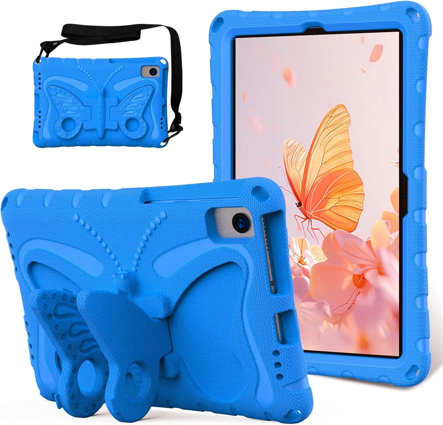 کیف تبلت مسافرتی سازگار با تبلت سامسونگ گلکسی تب A7 10.4 اینچ 2020، SM-T500/ T505، کاور محافظ سبک و ضد ضربه با بند شانه ای، طرح پروانه مناسب کودکان